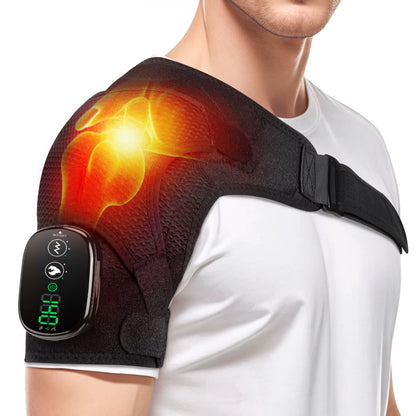 Electric Heating Shoulder Brace LED Display Vibration Shoulder Massage Support Belt Strap for Joint Brace Care Muscle Relaxation