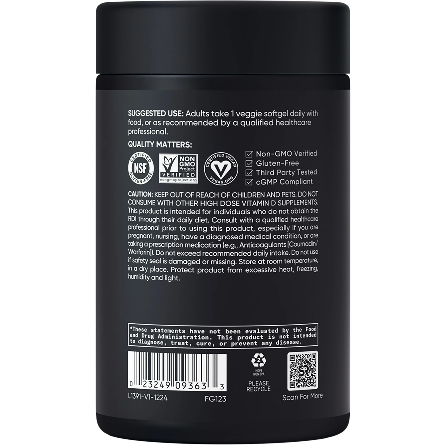 Sports Research® Vitamin D3 + K2 with 10,000Iu of Plant-Based D3 & 100Mcg of Vitamin K2 as MK-7 | Non-Gmo Verified & Vegan Certified 60Ct