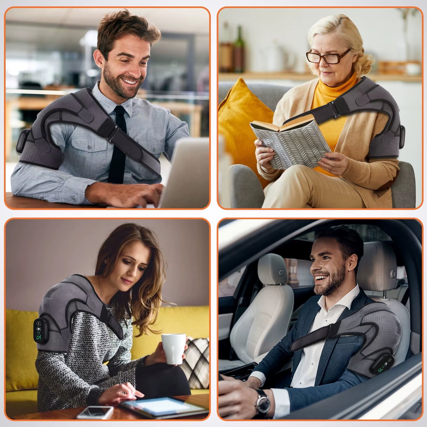 Electric Heating Shoulder Brace LED Display Vibration Shoulder Massage Support Belt Strap for Joint Brace Care Muscle Relaxation