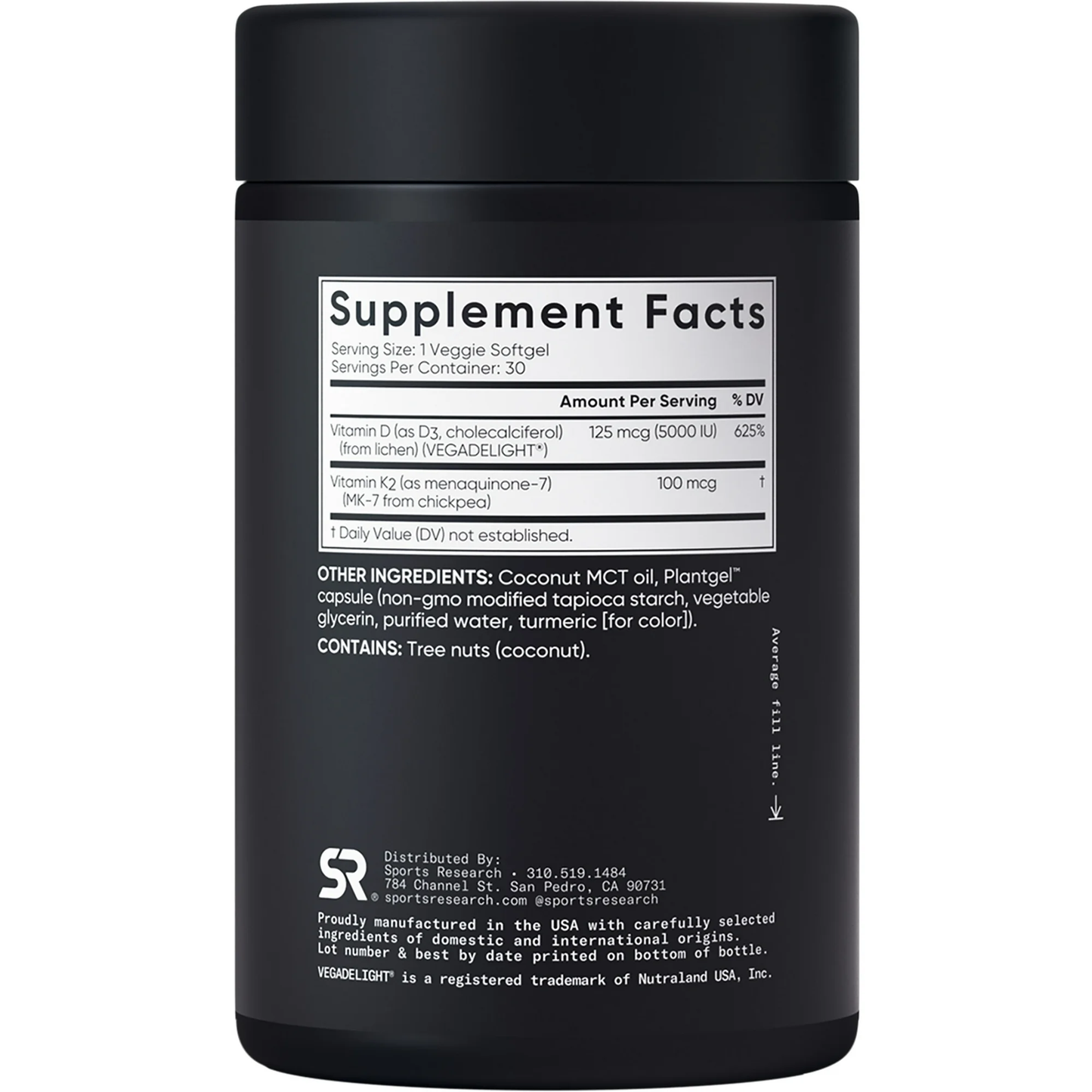 Sports Research® Vitamin D3 + K2 with 10,000Iu of Plant-Based D3 & 100Mcg of Vitamin K2 as MK-7 | Non-Gmo Verified & Vegan Certified 60Ct